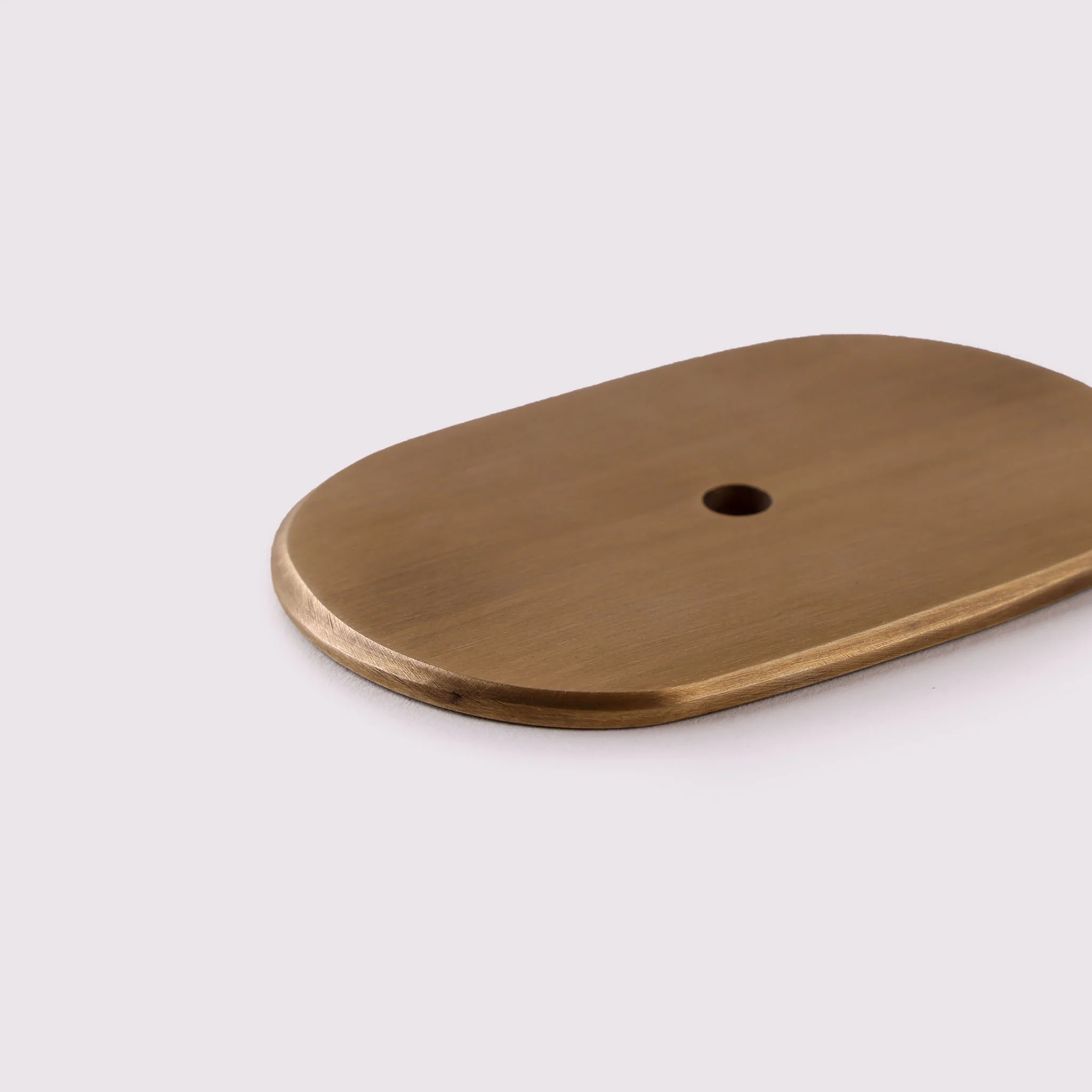 Curved Knob Backplate - Acid Wash Brass - Image 3