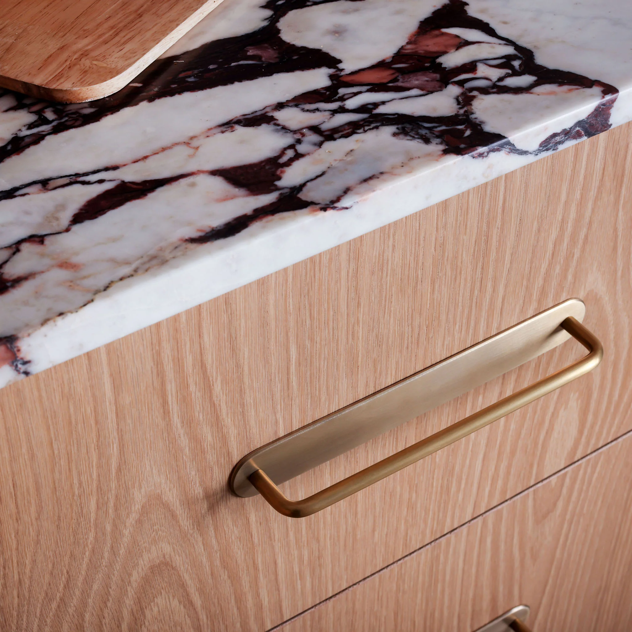 Curved Handle Backplate - Acid Wash Brass - Image 5