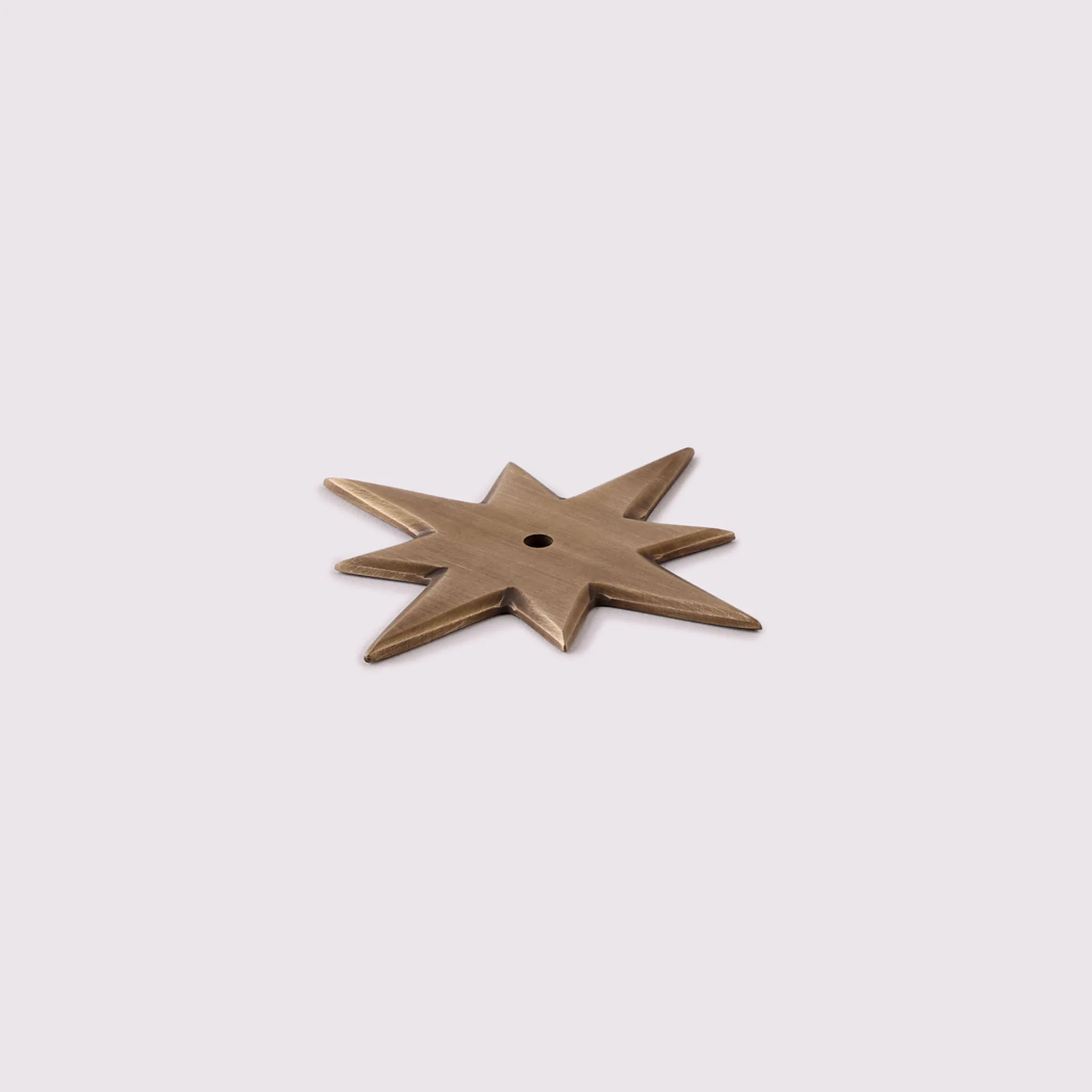 Star Knob Backplate - Acid Wash Brass - Image 3