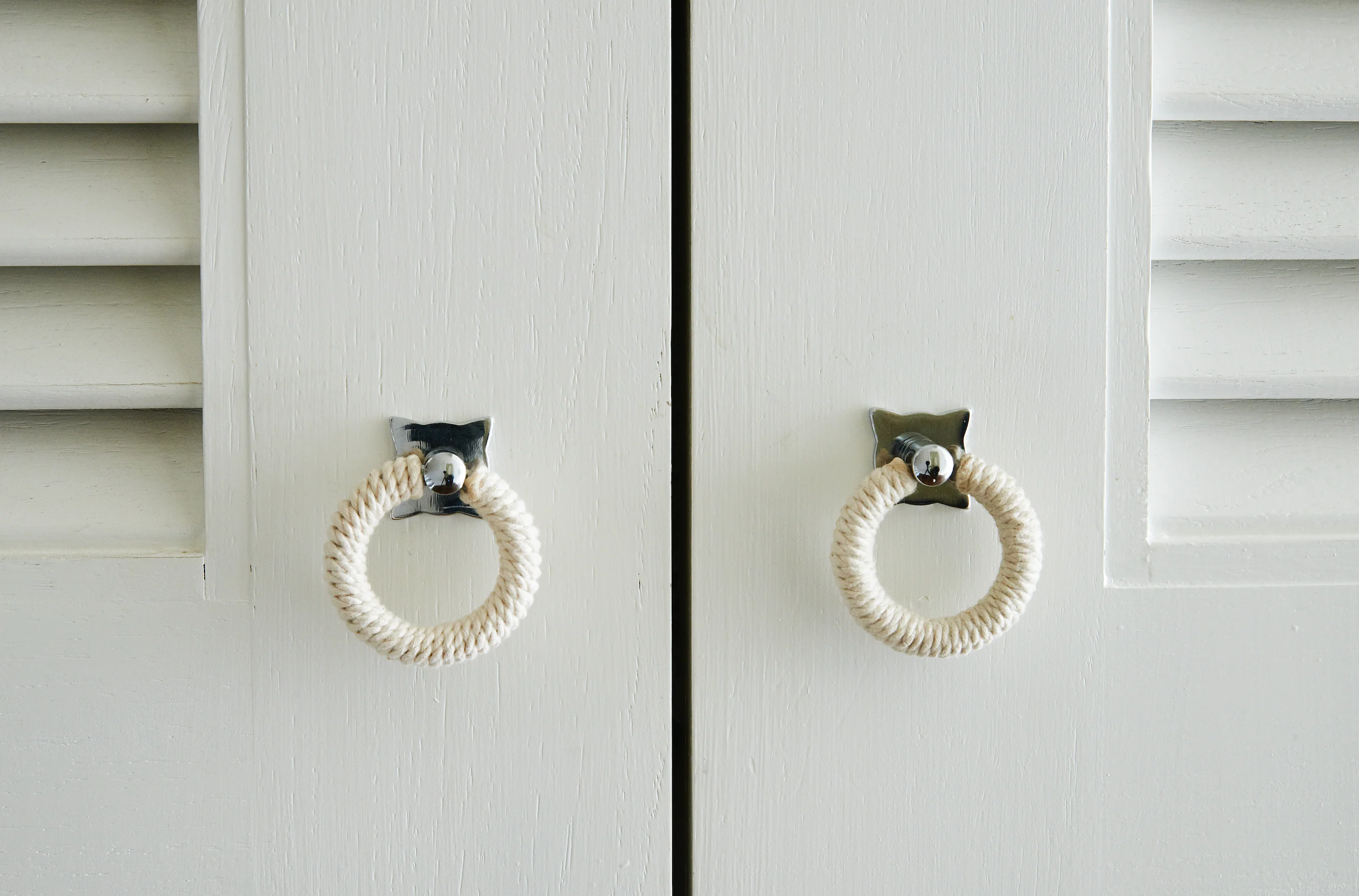 Rope Pull - White Cotton with Satin Nickel - Image 4