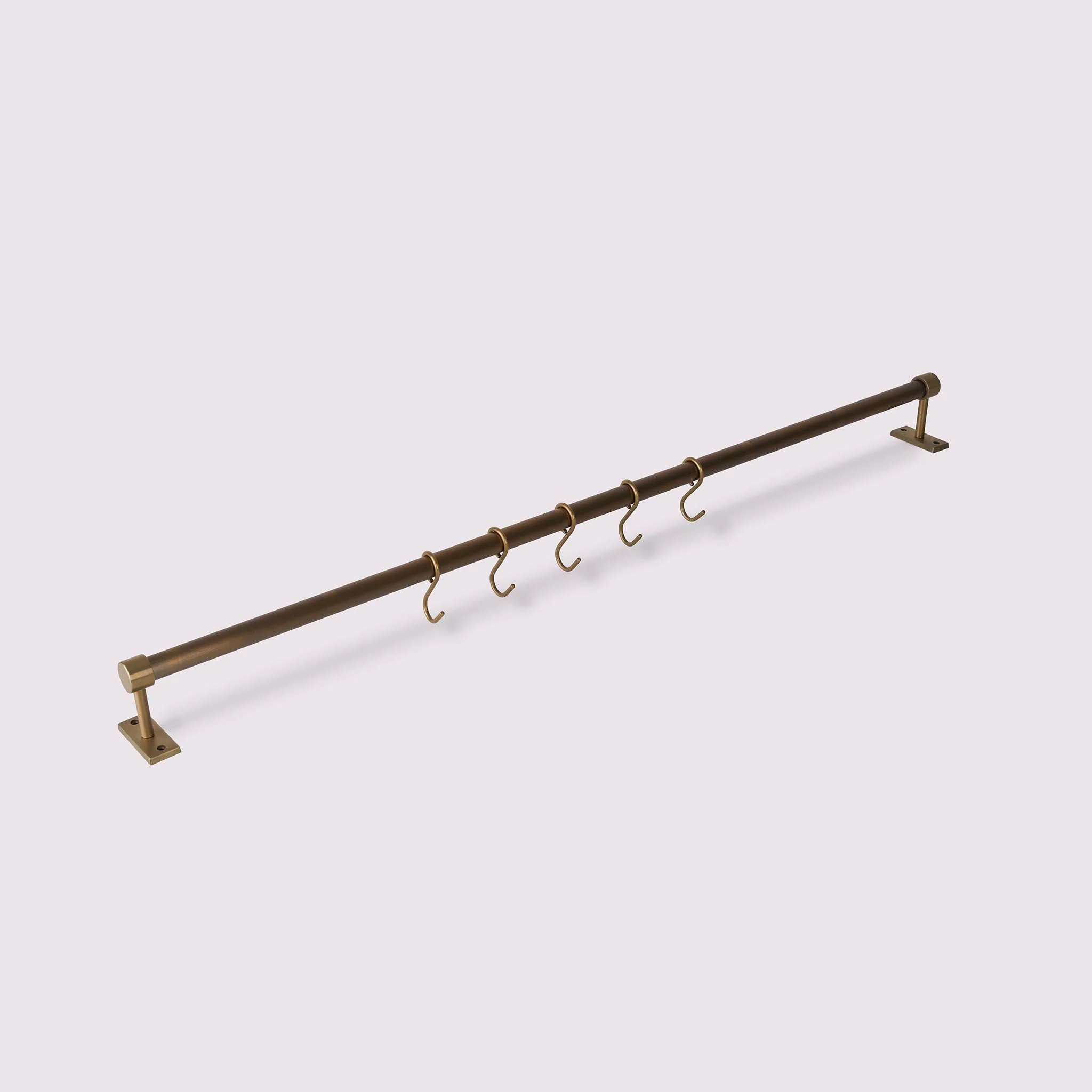 Hanging Rail Hooks  - Acid Washed Brass - Image 2