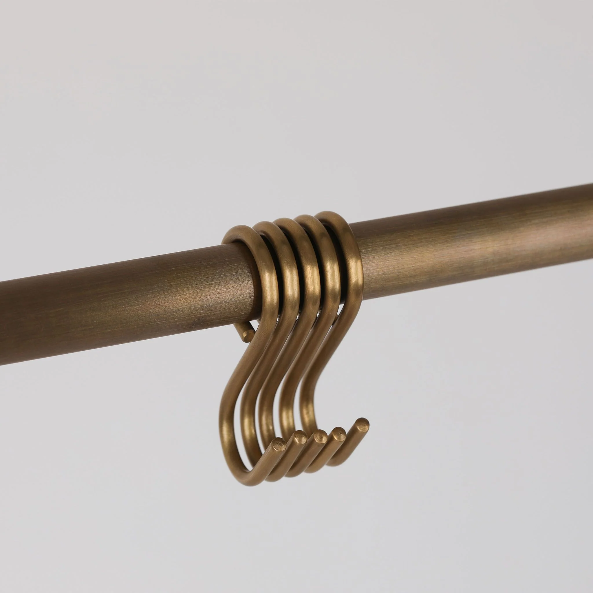 Hanging Rail Hooks  - Acid Washed Brass - Image 3
